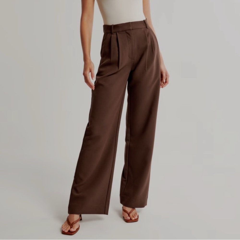 Curve Love A&F Sloane Tailored Wide Leg Pant
